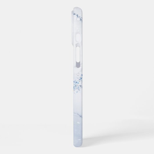 Modern Stone Dusty Blue Marble iPhone Hülle (Linke Seite)