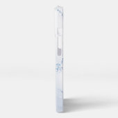 Modern Stone Dusty Blue Marble iPhone Hülle (Linke Seite)