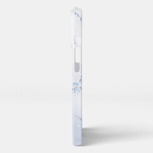 Modern Stone Dusty Blue Marble iPhone Hülle (Linke Seite)