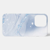 Modern Stone Dusty Blue Marble iPhone Hülle (Rückseite (Horizontal))