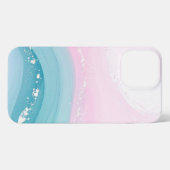 Modern Stone Dusty Blue Marble iPhone Hülle (Rückseite (Horizontal))