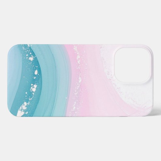 Modern Stone Dusty Blue Marble iPhone Hülle (Rückseite (Horizontal))