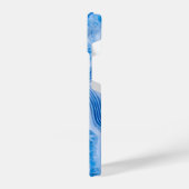 Modern Stone Dusty Blue Marble iPhone Hülle (Linke Seite)