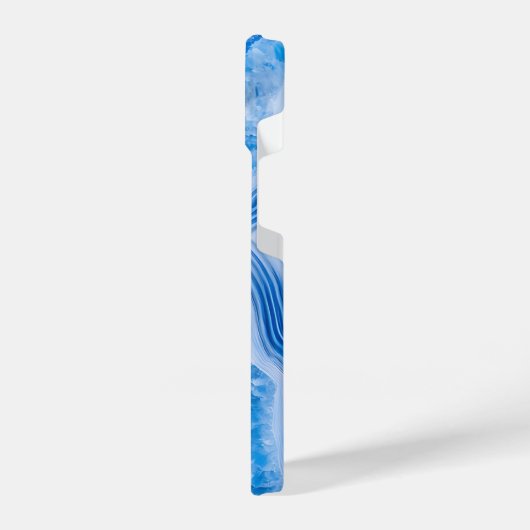 Modern Stone Dusty Blue Marble iPhone Hülle (Linke Seite)