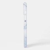 Modern Stone Dusty Blue Marble iPhone Hülle (Linke Seite)