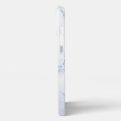 Modern Stone Dusty Blue Marble iPhone Hülle (Linke Seite)