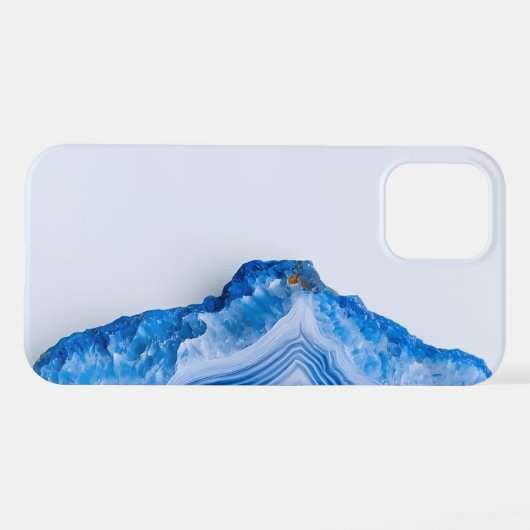 Modern Stone Dusty Blue Marble iPhone Hülle (Rückseite (Horizontal))