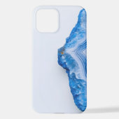 Modern Stone Dusty Blue Marble iPhone Hülle (Rückseite)