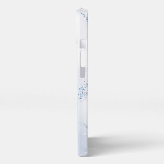 Modern Stone Dusty Blue Marble iPhone Hülle (Linke Seite)