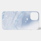 Modern Stone Dusty Blue Marble iPhone Hülle (Rückseite (Horizontal))