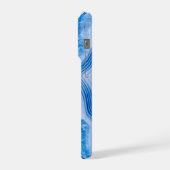 Modern Stone Dusty Blue Marble iPhone Hülle (Linke Seite)