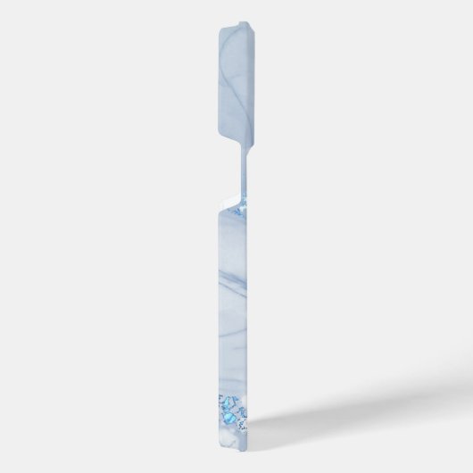 Modern Stone Dusty Blue Marble iPhone Hülle (Rechte Seite)