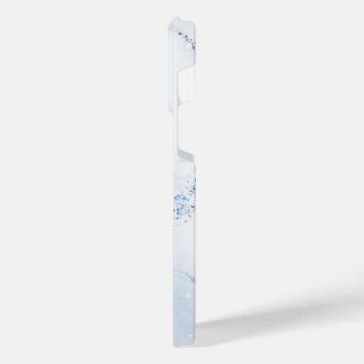 Modern Stone Dusty Blue Marble iPhone Hülle (Linke Seite)