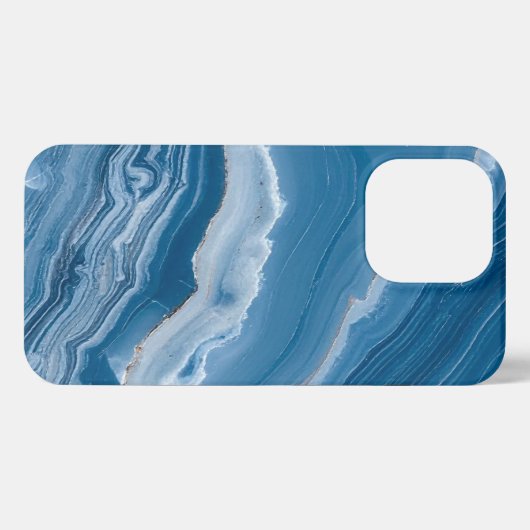 Modern Stone Dusty Blue Marble iPhone Hülle (Rückseite (Horizontal))