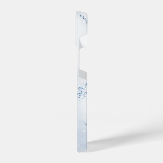 Modern Stone Dusty Blue Marble iPhone Hülle (Linke Seite)