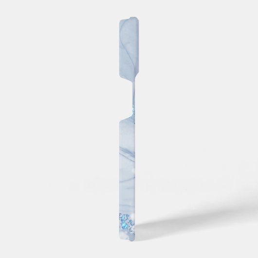 Modern Stone Dusty Blue Marble iPhone Hülle (Rechte Seite)