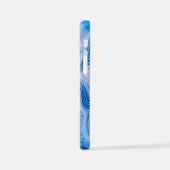 Modern Stone Dusty Blue Marble iPhone Hülle (Linke Seite)