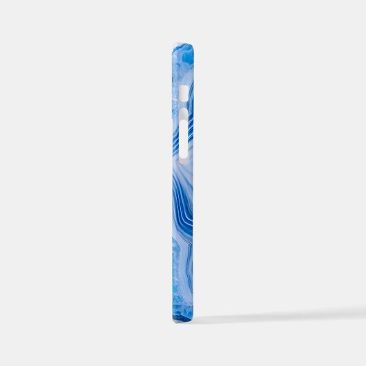 Modern Stone Dusty Blue Marble iPhone Hülle (Linke Seite)