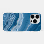 Modern Stone Dusty Blue Marble iPhone Hülle (Rückseite (Horizontal))