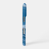 Modern Stone Dusty Blue Marble iPhone Hülle (Rechte Seite)