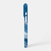 Modern Stone Dusty Blue Marble iPhone Hülle (Linke Seite)