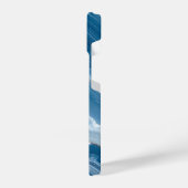 Modern Stone Dusty Blue Marble iPhone Hülle (Linke Seite)