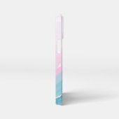 Modern Stone Dusty Blue Marble iPhone Hülle (Rechte Seite)