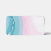 Modern Stone Dusty Blue Marble iPhone Hülle (Rückseite (Horizontal))