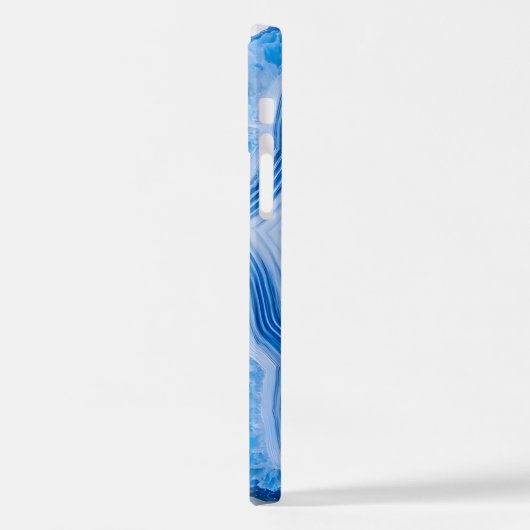 Modern Stone Dusty Blue Marble iPhone Hülle (Linke Seite)