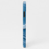 Modern Stone Dusty Blue Marble iPhone Hülle (Rechte Seite)