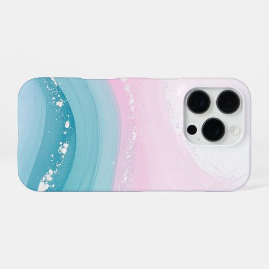 Modern Stone Dusty Blue Marble iPhone Hülle (Rückseite (Horizontal))