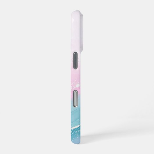 Modern Stone Dusty Blue Marble iPhone Hülle (Rechte Seite)