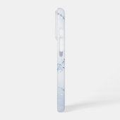 Modern Stone Dusty Blue Marble iPhone Hülle (Linke Seite)