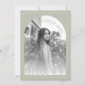 Modern Stone Grey Arch Graduation Flat Dankeskarte (Vorderseite)