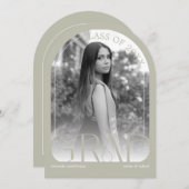 Modern Stone Grey Arch Photo Graduation Party Einladung (Vorne/Hinten)