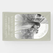 Modern Stone Grey Arch Photo Graduation Welcome Banner (Horizontal)