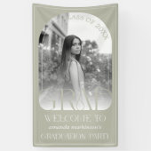 Modern Stone Grey Arch Photo Graduation Welcome  Banner (Vertikal)