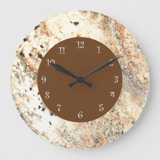 Modern Stone Look Marmor Große Wanduhr (Vorderseite)
