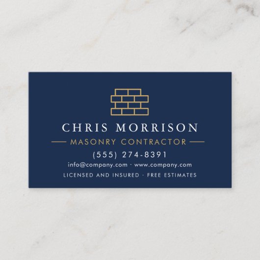 Modern Stone Masonry QR Code Visitenkarte (Vorderseite)