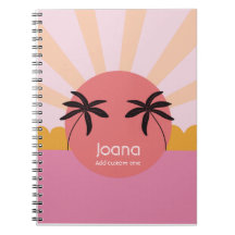 Modern Strand Sonnenaufgang Palme rosa Name