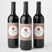 Modern Strawbere Wine Bottle Kraft Design Weinetikett (Flaschen)