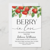 Modern Strawberry Berry In Love Bridal Shower Einladung (Vorderseite)