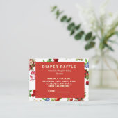 Modern Strawberry Berry Sweet Diaper Raffel Ticket Begleitkarte (Stehend Vorderseite)