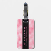 Modern Strawberry & Cream Glitzer Textur Gepäckanhänger (Rückseite vertikal)