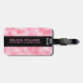 Modern Strawberry & Cream Glitzer Textur Gepäckanhänger (Rückseite horizontal)