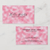 Modern Strawberry & CreamFaux Glitzer Visitenkarte (Vorne/Hinten)