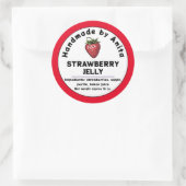 Modern Strawberry Jam oder Jelly Canning Jar Label Runder Aufkleber (Tasche)