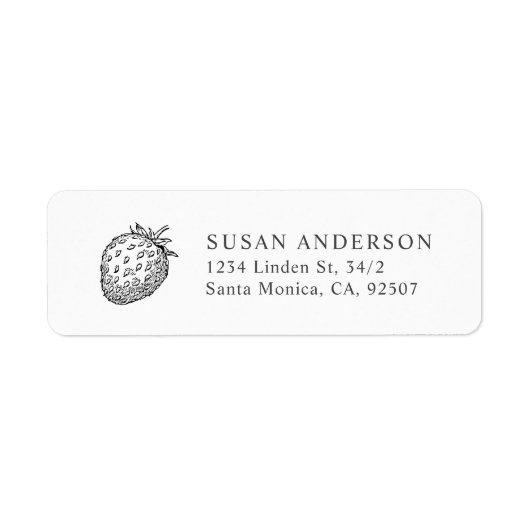 Modern Strawberry Return Address Label (Vorne)