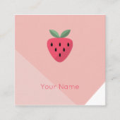 Modern Strawberry Square Design Quadratische Visitenkarte (Vorderseite)