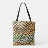 Modern Strickte Tigerhaut Print big cats feline a Tasche (Rückseite)